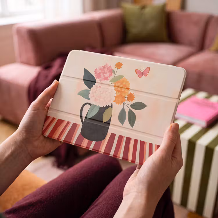 iPad hoes - Vaas - Bloemen - Vlinder - Rood — 4