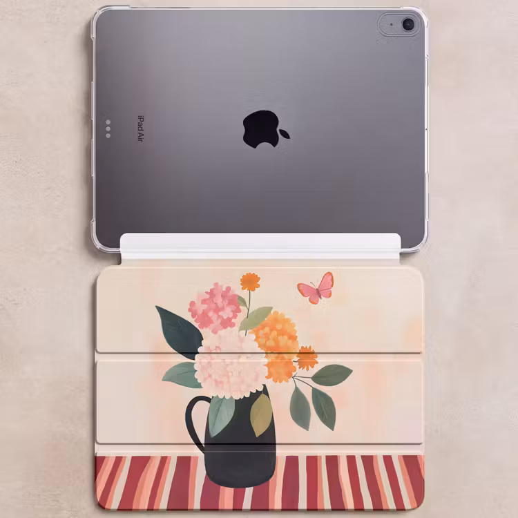 iPad hoes - Vaas - Bloemen - Vlinder - Rood — 6