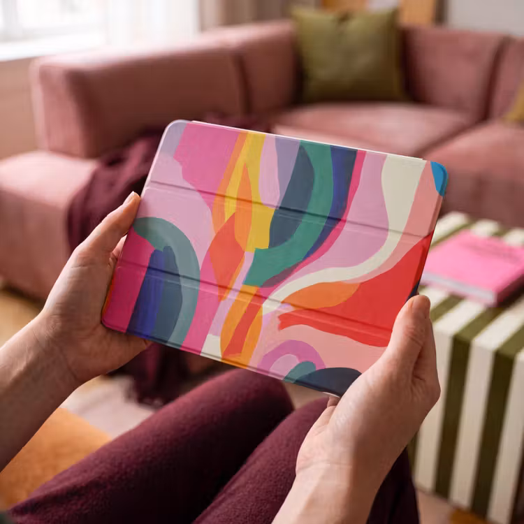 iPad hoes - Vormen - Golvend - Abstract - Felroze — 4