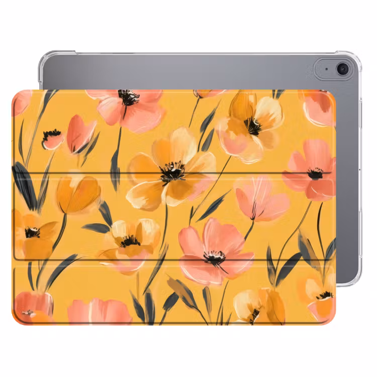 iPad hoes - Bloemen - Geschilderd - Geel — 1