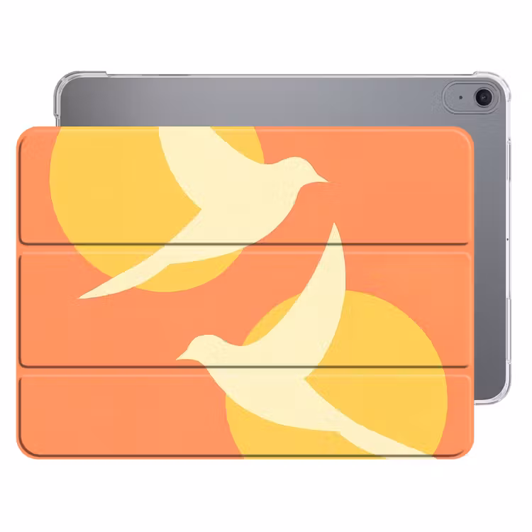 iPad hoes - Vogels - Cirkels - Geel — 1