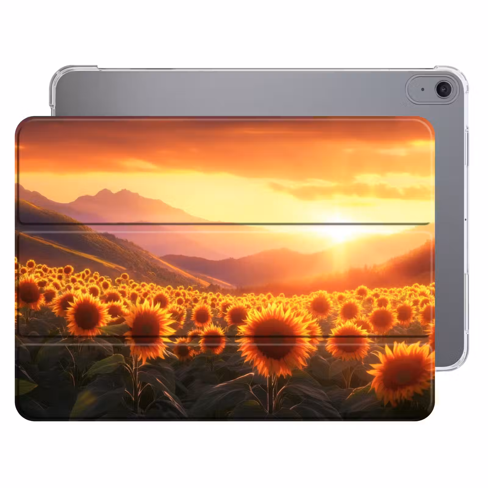 iPad hoes - Zonnebloemen - Zonsondergang - Landschap — 1