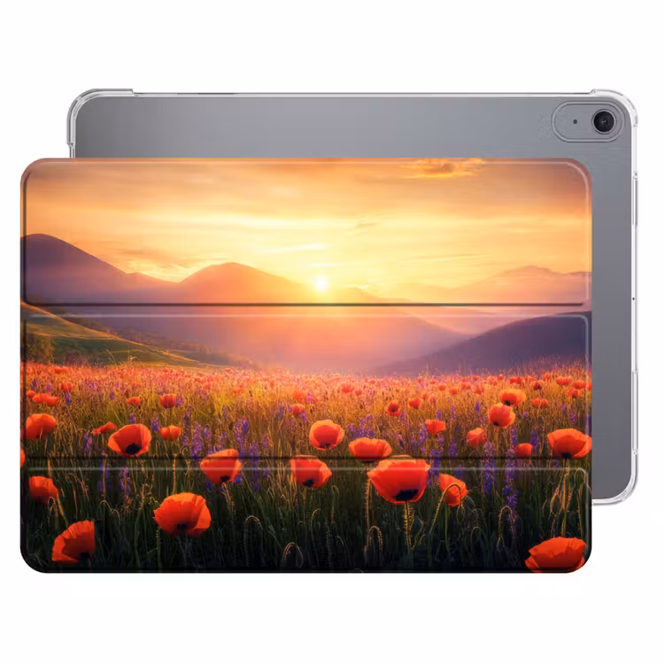 iPad hoes - Landschap - Zonsondergang - Bloemenveld — 1