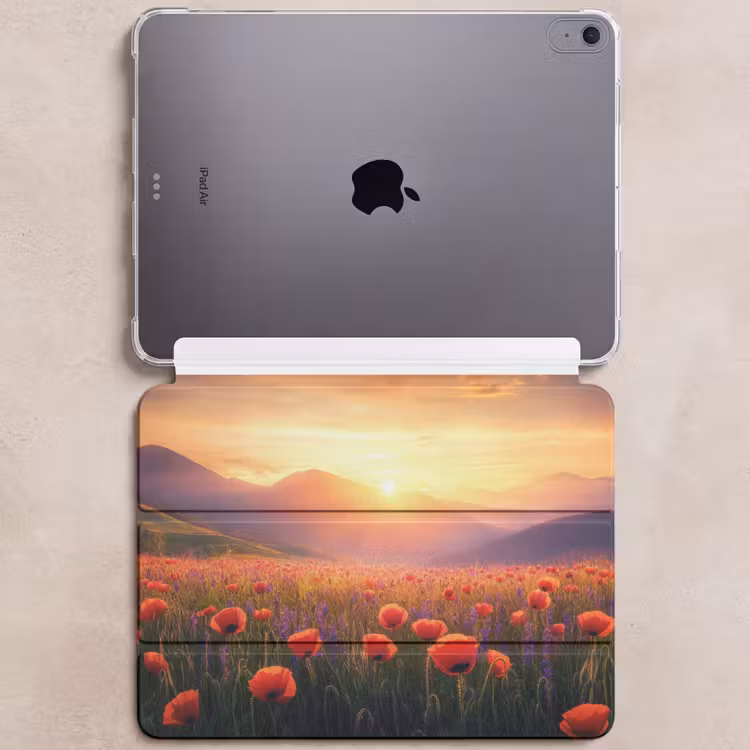 iPad hoes - Landschap - Zonsondergang - Bloemenveld — 6