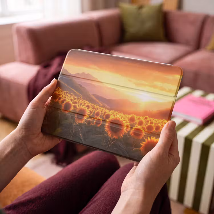 iPad hoes - Zonnebloemen - Zonsondergang - Landschap — 4