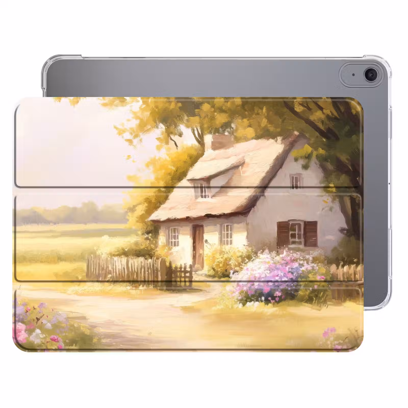 iPad hoes - Huisje - Hout - Bloemen — 1