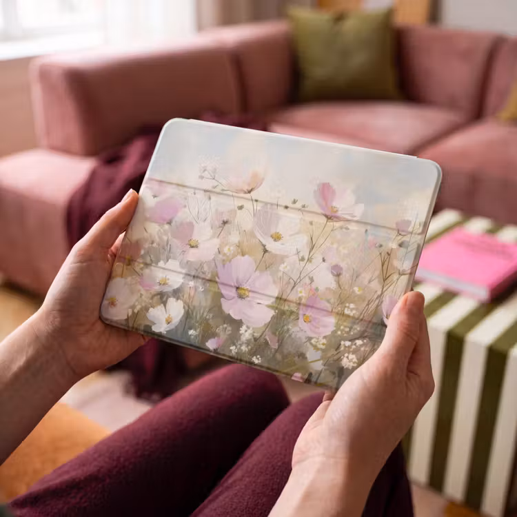 iPad hoes - Bloemenveld - Lichte tinten - Geschilderd — 4