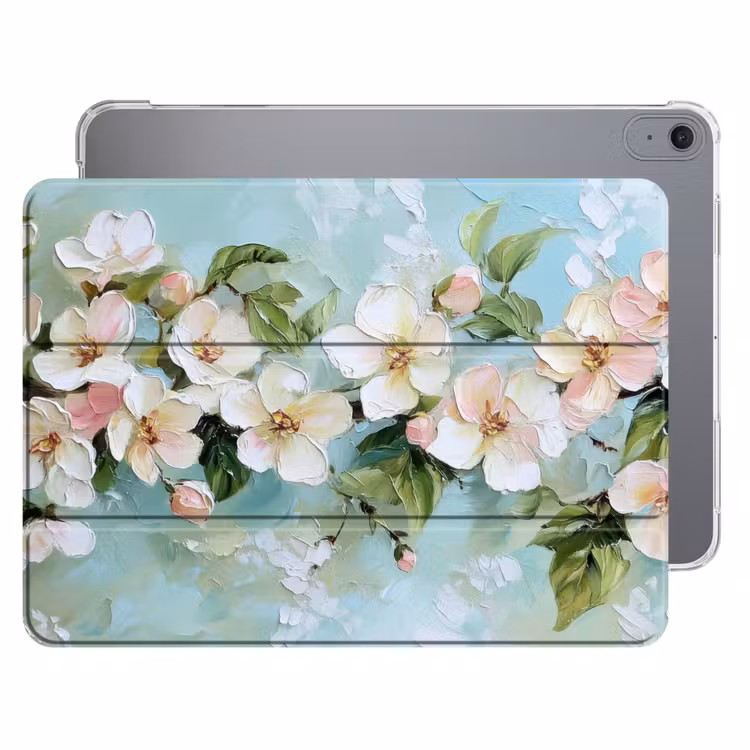 iPad hoes - Bloesem - Bladeren - Lichtblauw — 1