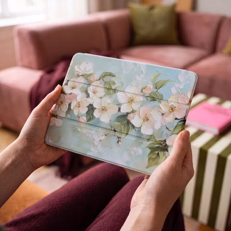 iPad hoes - Bloesem - Bladeren - Lichtblauw — 4