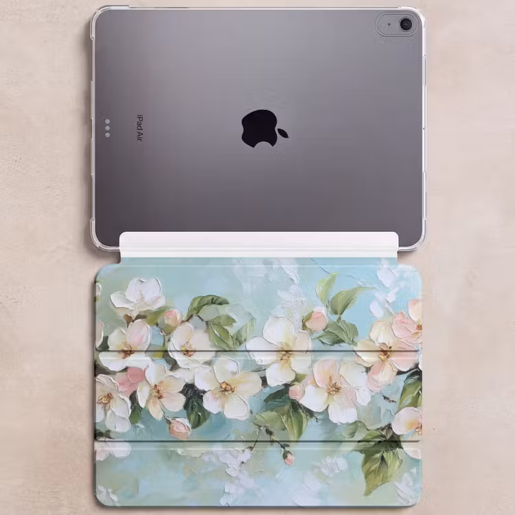 iPad hoes - Bloesem - Bladeren - Lichtblauw — 6