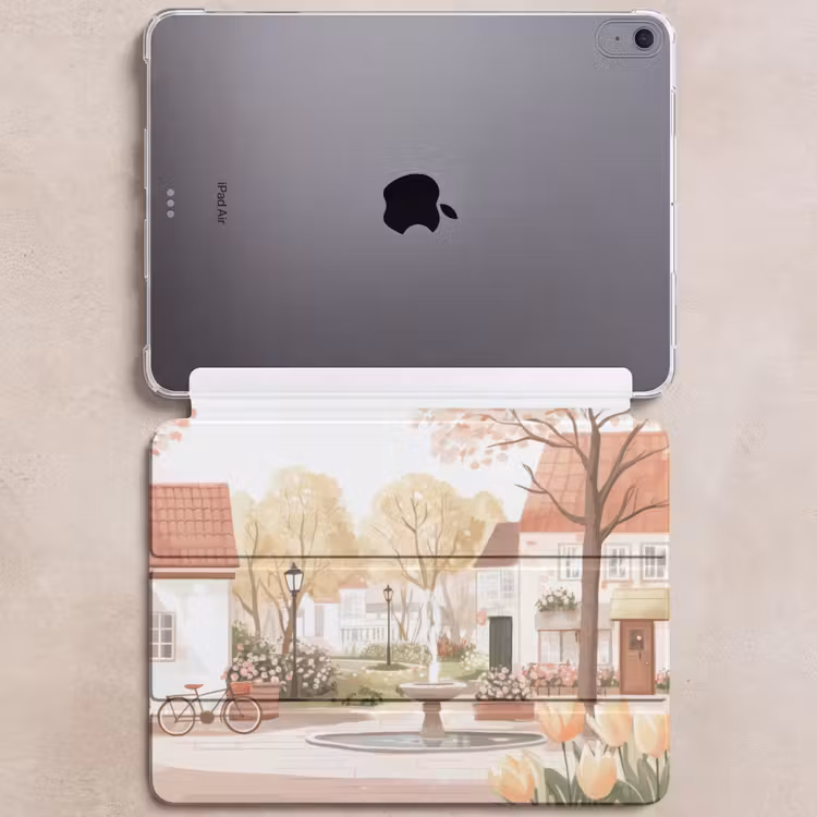 iPad hoes - Dorpsplein - Fontein - Tulpen — 6