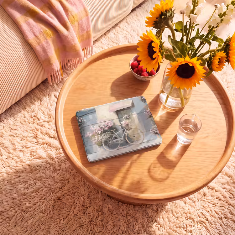 iPad hoes - Fiets - Pastelkleuren - Bloemen — 2