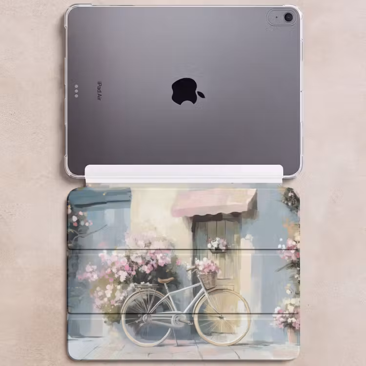 iPad hoes - Fiets - Pastelkleuren - Bloemen — 6