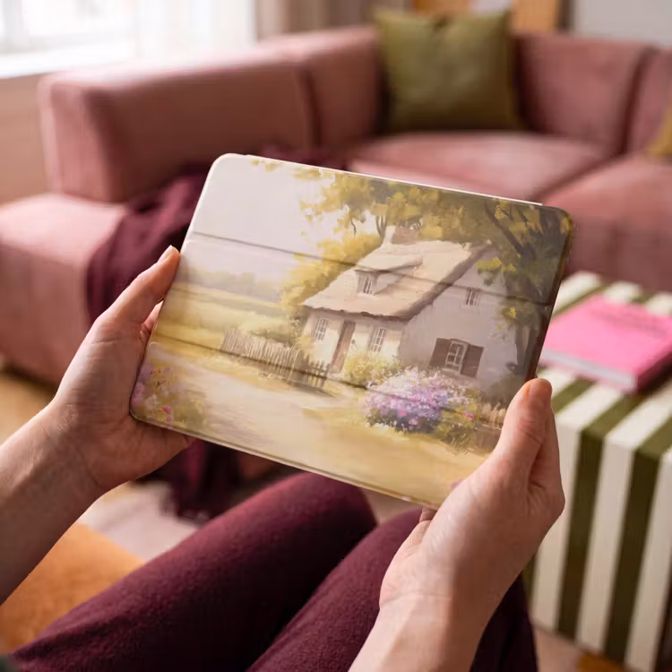 iPad hoes - Huisje - Hout - Bloemen — 4