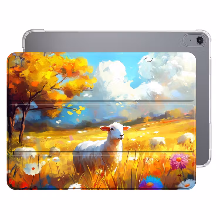 iPad hoes - Schaap - Weide - Bloemen — 1
