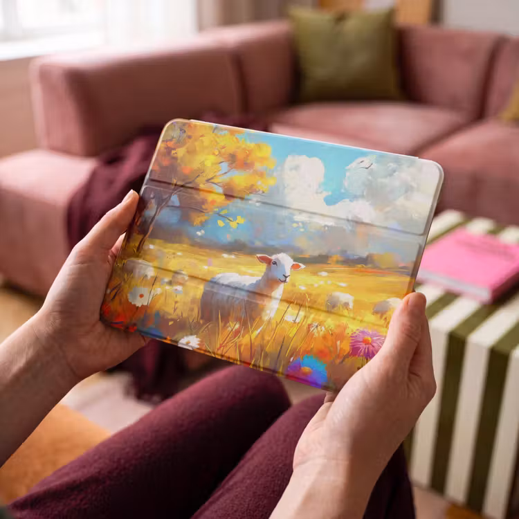 iPad hoes - Schaap - Weide - Bloemen — 4