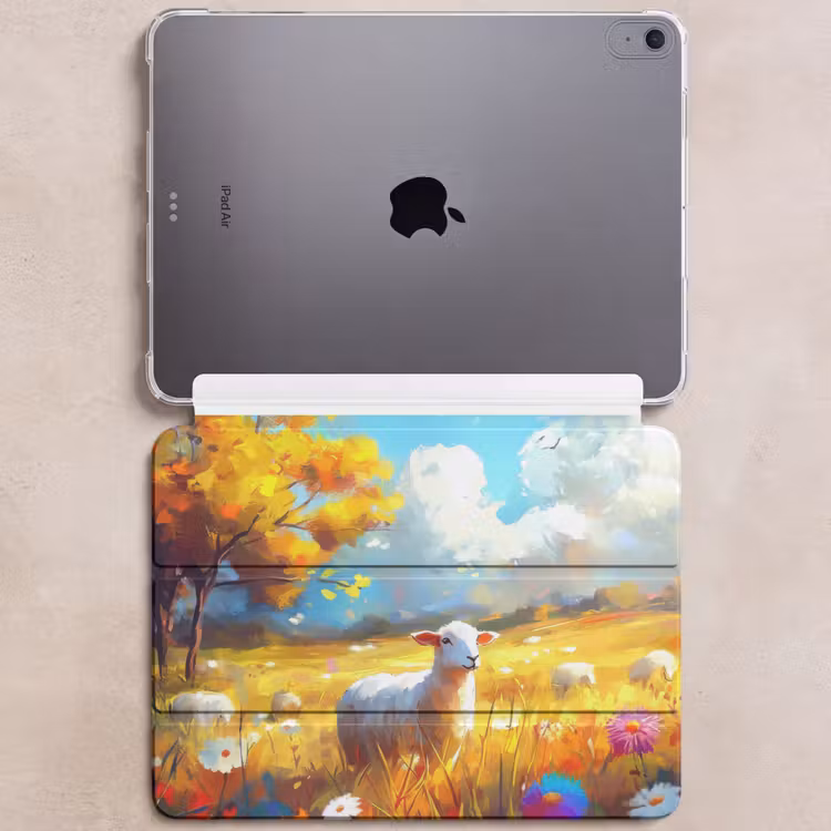 iPad hoes - Schaap - Weide - Bloemen — 6