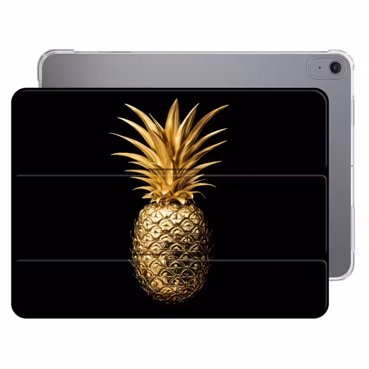 iPad hoes - Ananas - Zwart - Goud - Luxe — 1