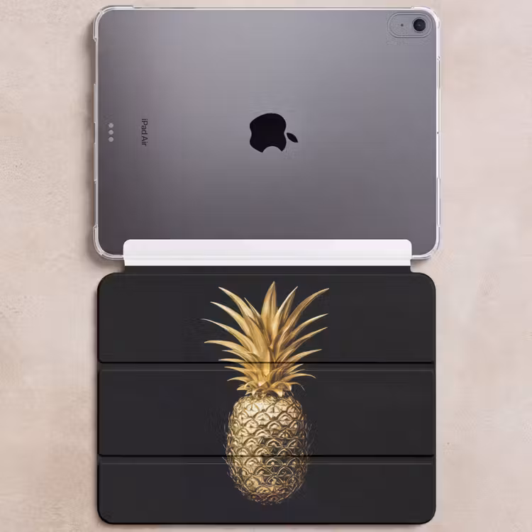 iPad hoes - Ananas - Zwart - Goud - Luxe — 6