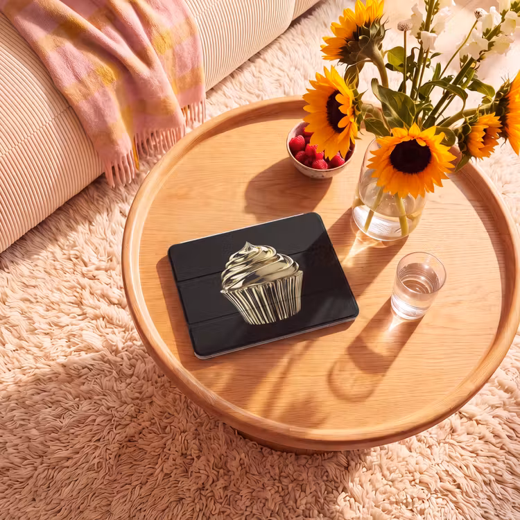 iPad hoes - Cupcake - Eten - Goud - Zwart — 2