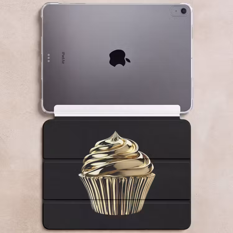 iPad hoes - Cupcake - Eten - Goud - Zwart — 6