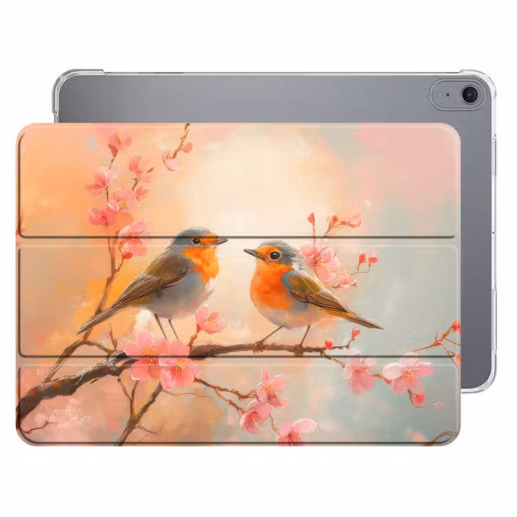 iPad hoes - Roodborstjes - Sierlijk - Bloesemtak — 1