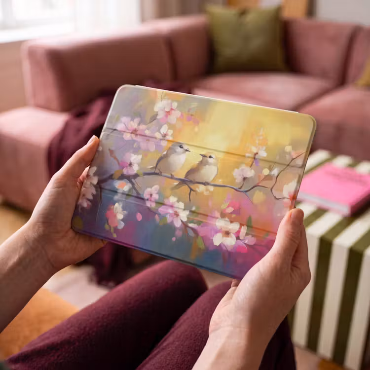 iPad hoes - Vogels - Bloemen - Roze — 4