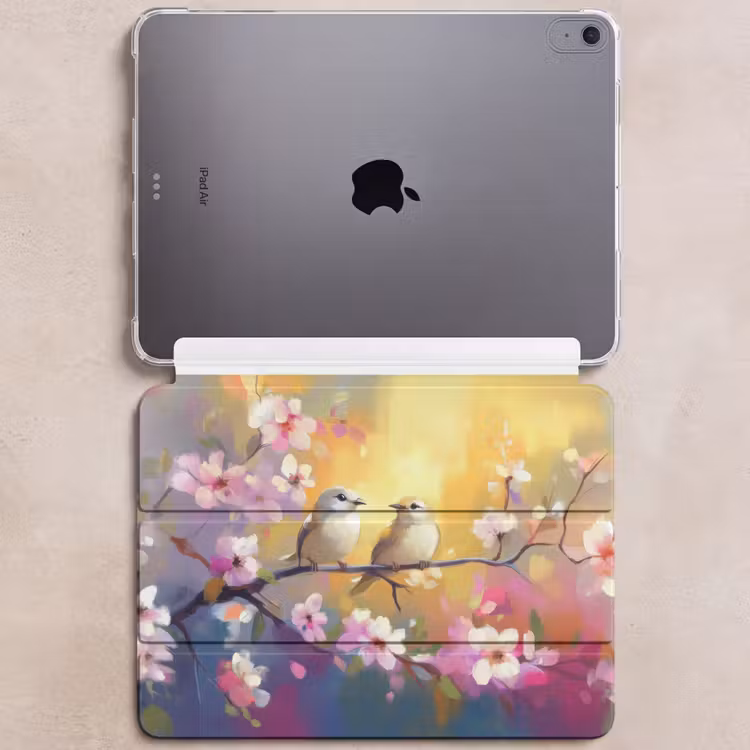 iPad hoes - Vogels - Bloemen - Roze — 6