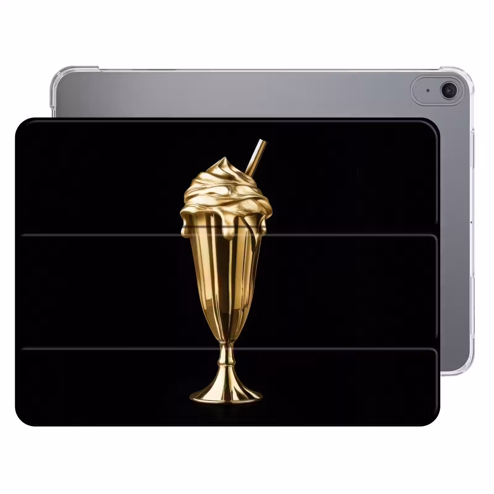 iPad hoes - Milkshake - Goud - Drinken - Zwart — 1