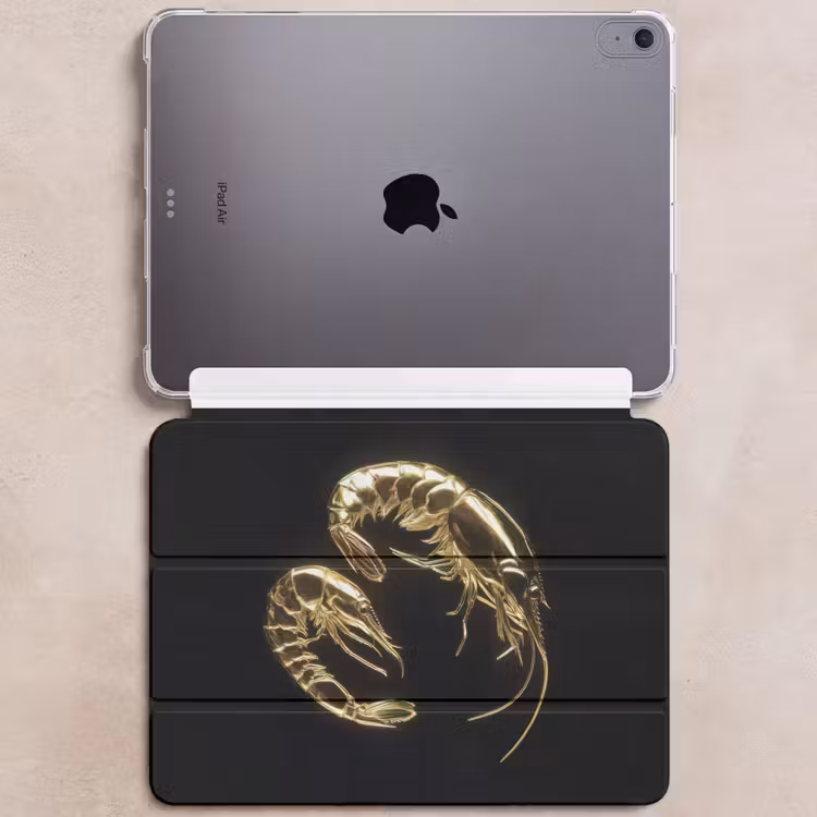 iPad hoes - Garnalen - Zwart - Goud - Dieren — 6