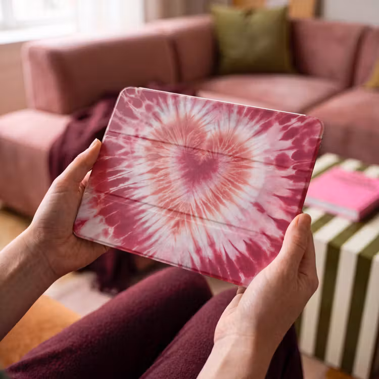 iPad hoes - Hartvorm - Roze - Tie dye — 4