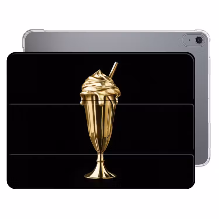 iPad hoes - Milkshake - Goud - Drinken - Zwart — 1