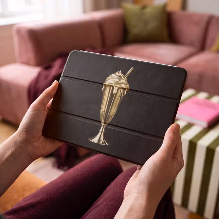 iPad hoes - Milkshake - Goud - Drinken - Zwart — 4