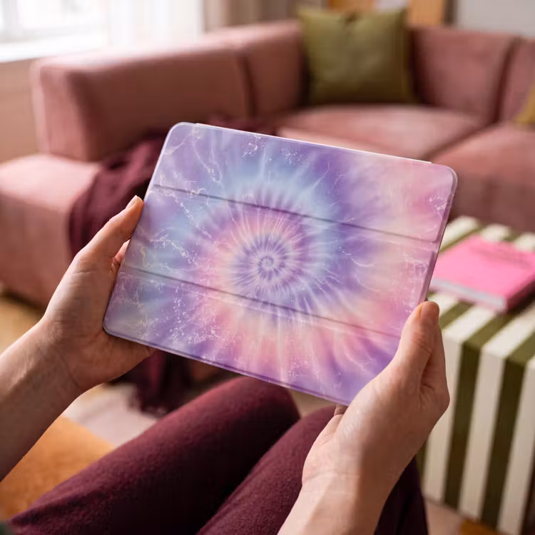 iPad hoes - Pasteltinten - Paars - Spiraal - Marmer — 4