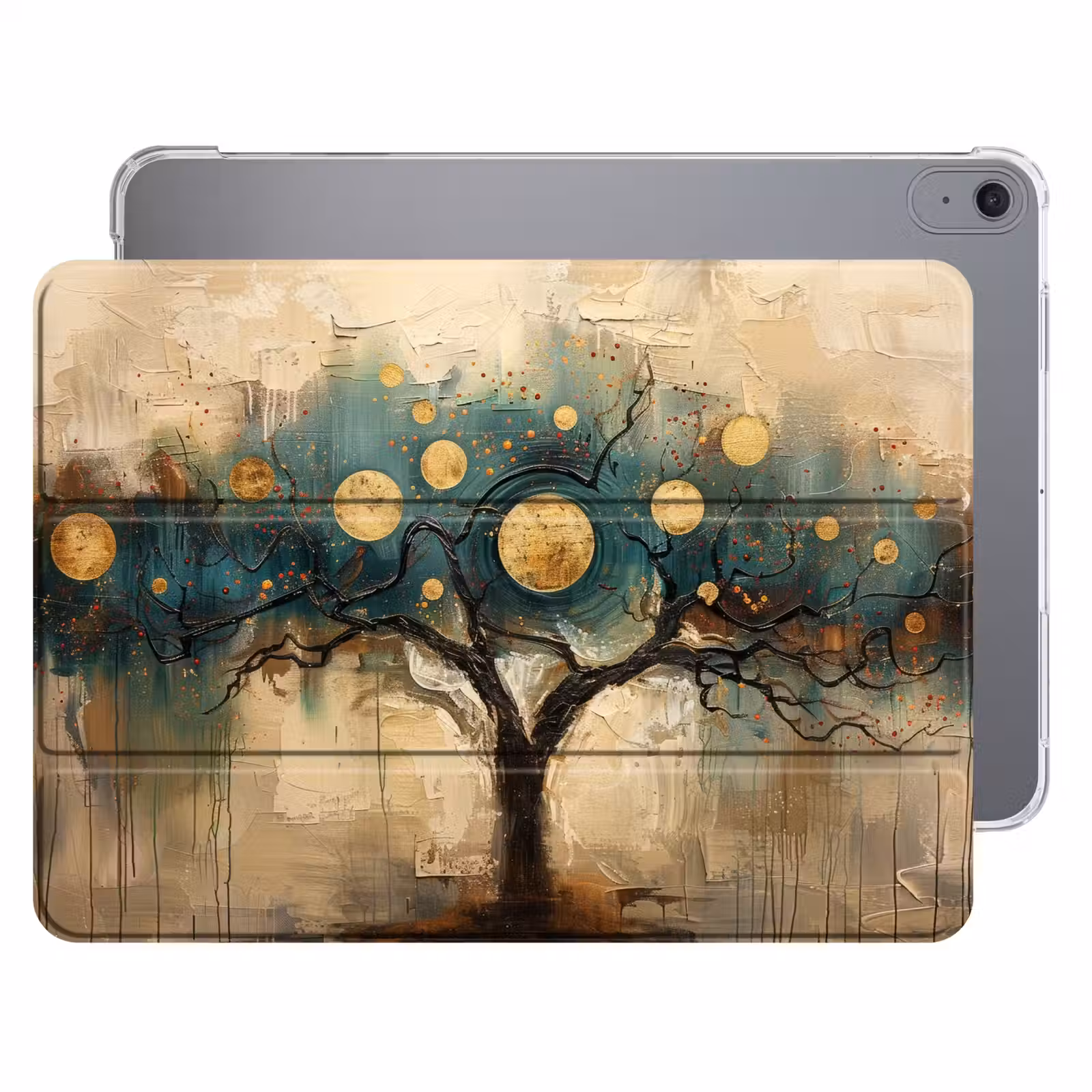 iPad hoes - Boom - Abstract - Bruin - Goud - Industrieel — 1