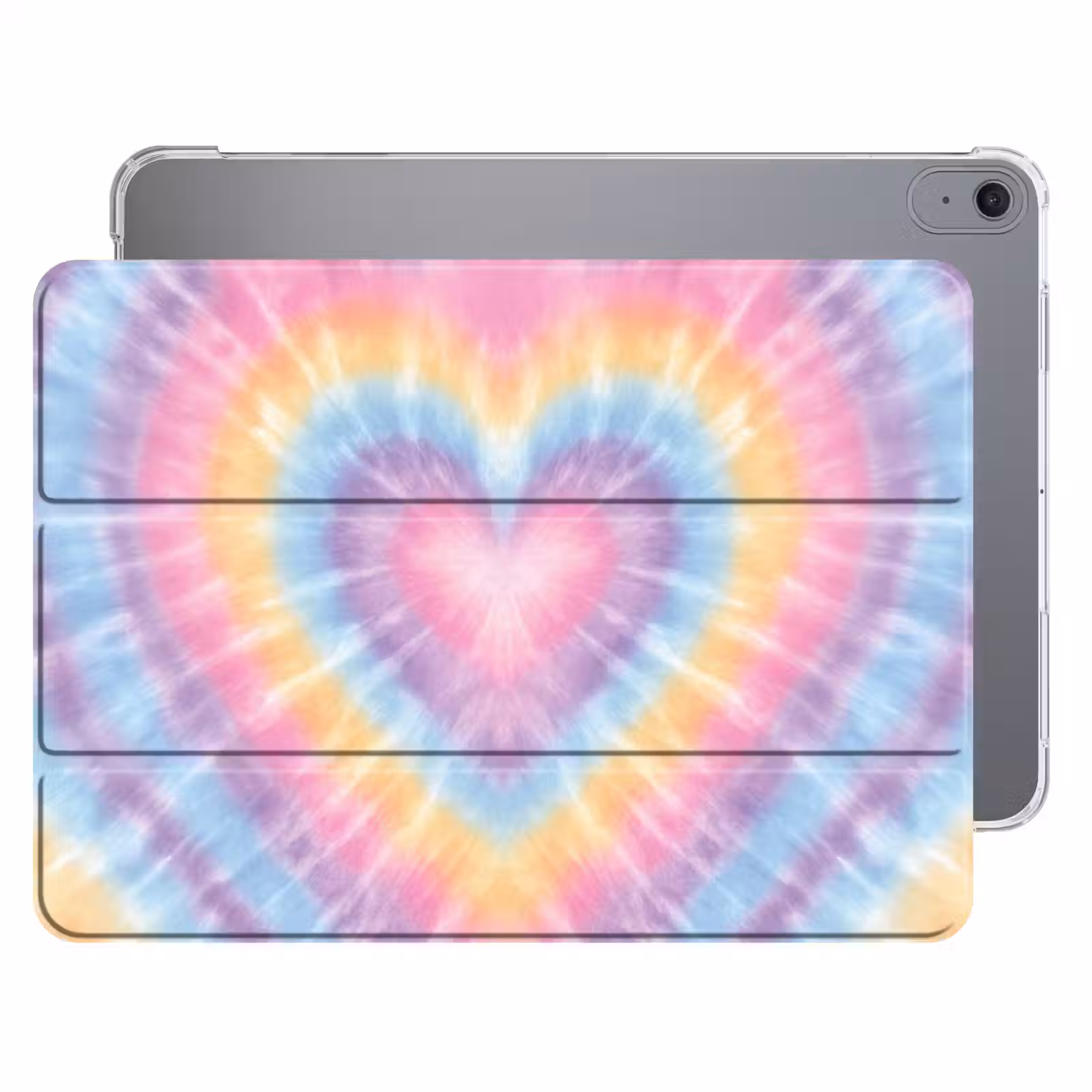 iPad hoes - Hartvorm - Pastelkleuren - Tie Dye — 1