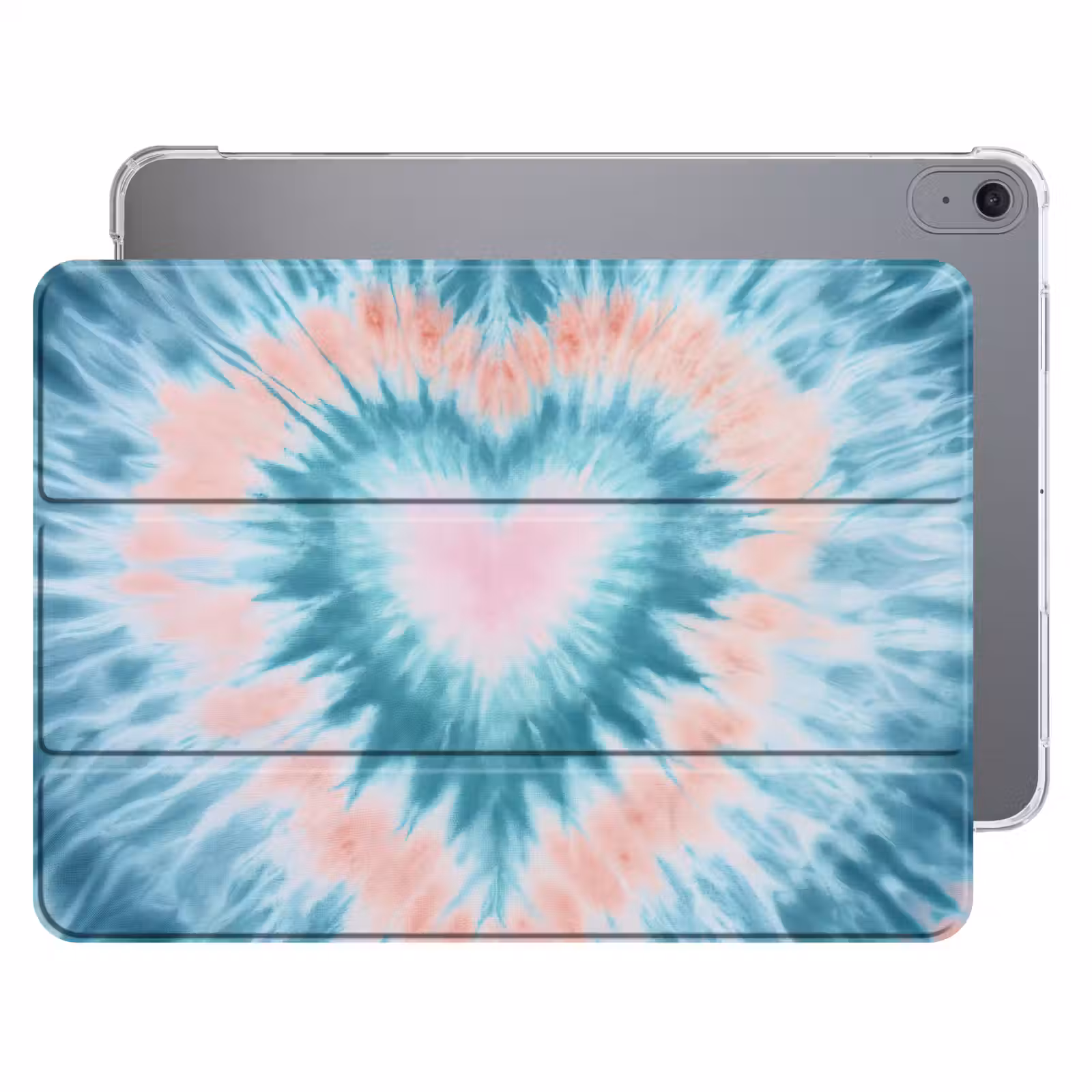 iPad hoes - Hartvormig - Tie dye - Pasteltinten - Lichtgroen — 1