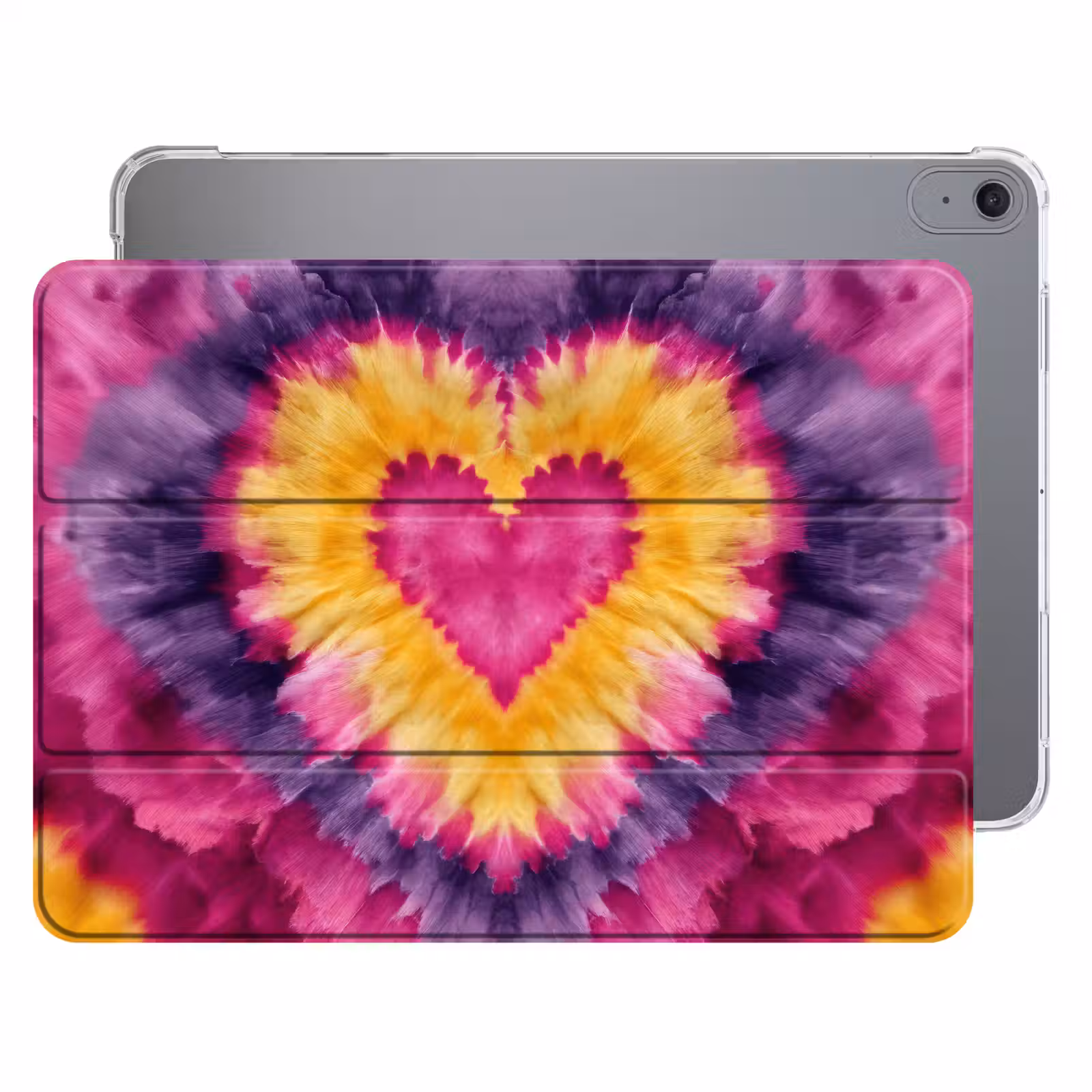 iPad hoes - Tie dye - Hartvorm - Vlammen - Oranje — 1