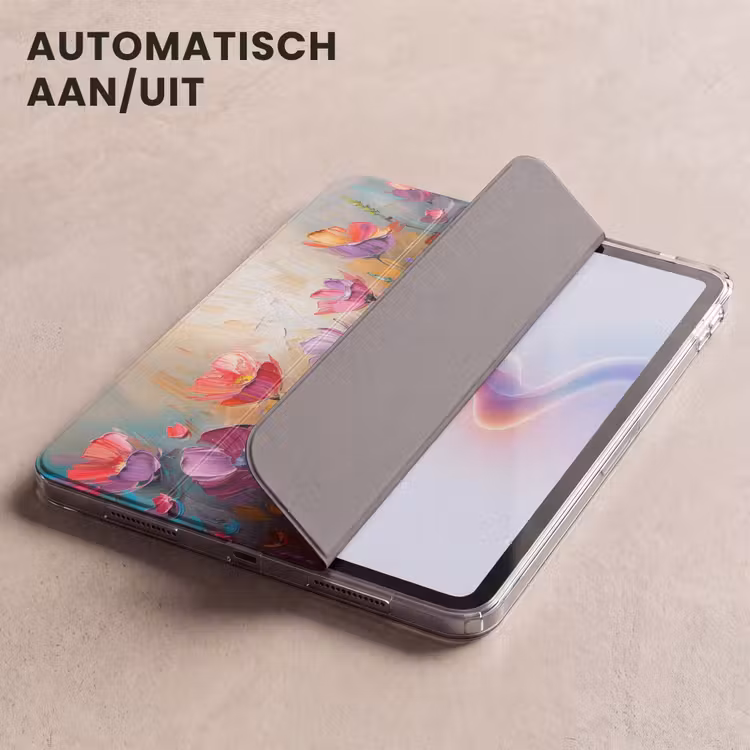 iPad hoes - Bloemen - Paars - Kleurrijk - Handgeschilderd - Kunst — 5