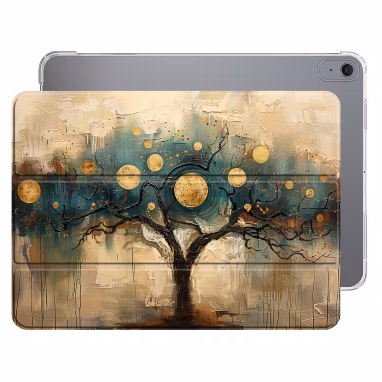 iPad hoes - Boom - Abstract - Bruin - Goud - Industrieel — 1