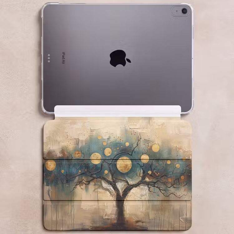 iPad hoes - Boom - Abstract - Bruin - Goud - Industrieel — 6