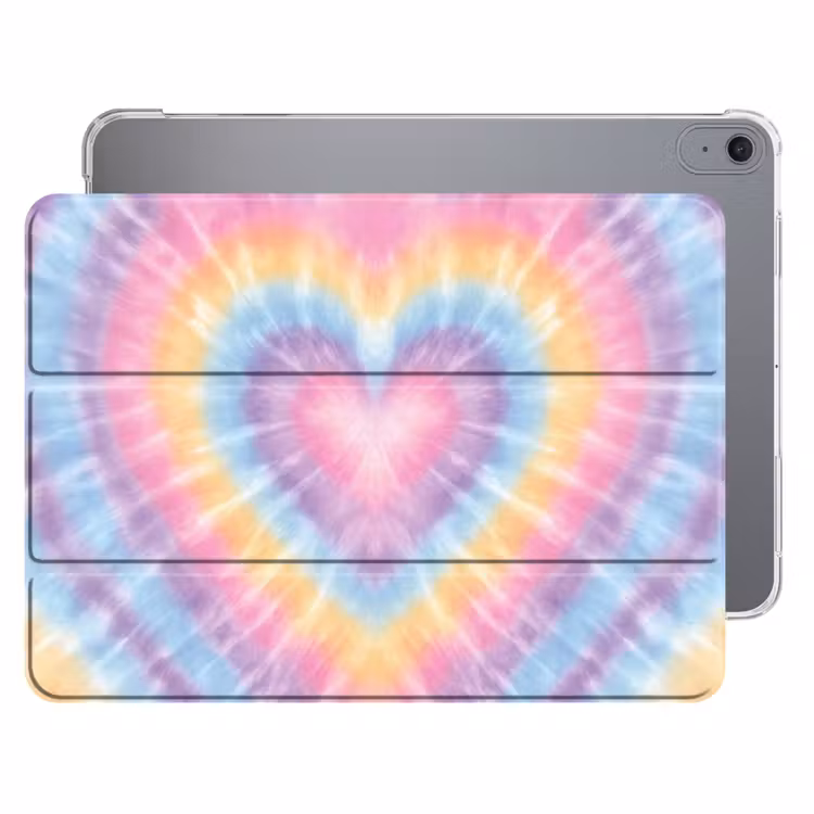 iPad hoes - Hartvorm - Pastelkleuren - Tie Dye — 1