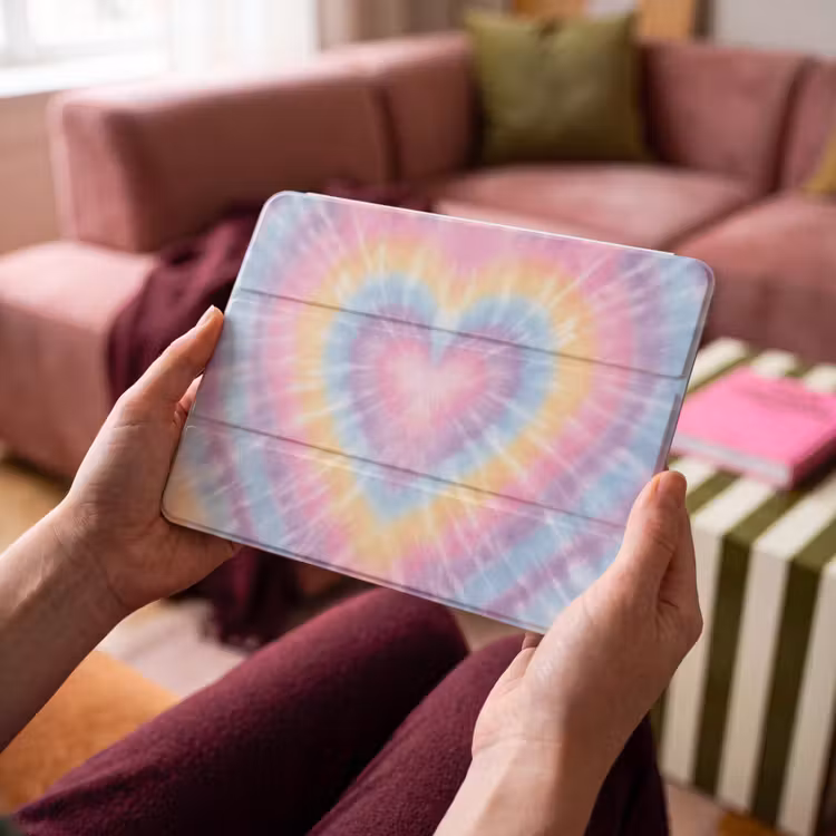 iPad hoes - Hartvorm - Pastelkleuren - Tie Dye — 4
