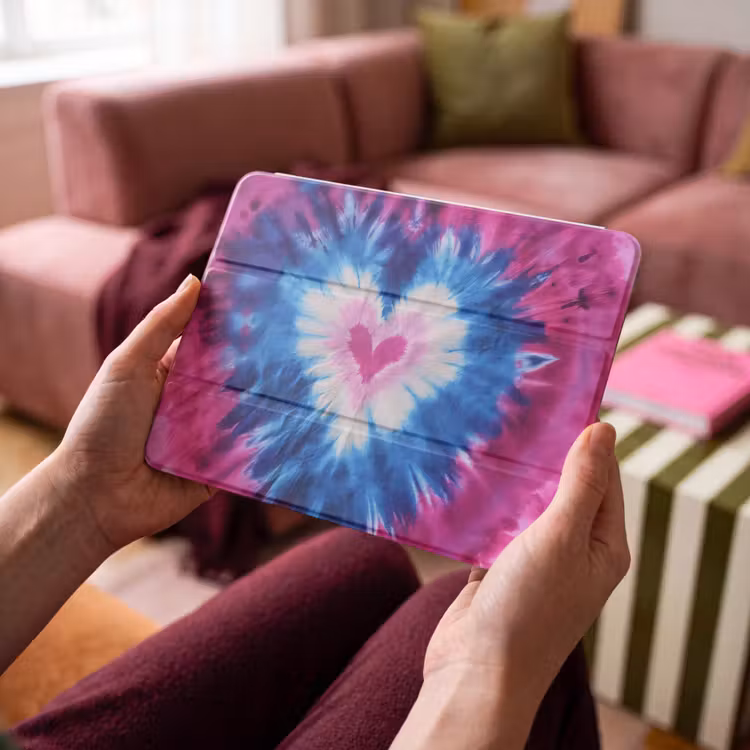 iPad hoes - Hartvormig - Tie dye - Paars — 4