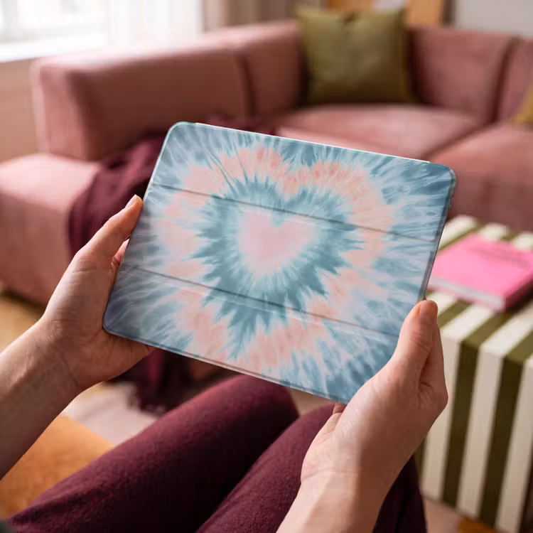 iPad hoes - Hartvormig - Tie dye - Pasteltinten - Lichtgroen — 4
