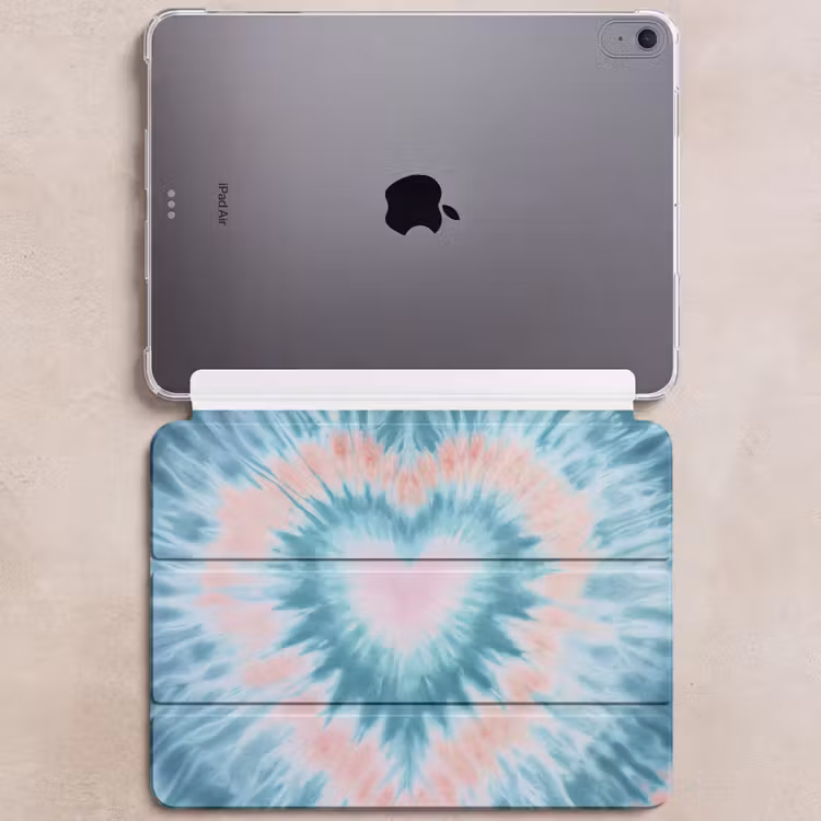 iPad hoes - Hartvormig - Tie dye - Pasteltinten - Lichtgroen — 6