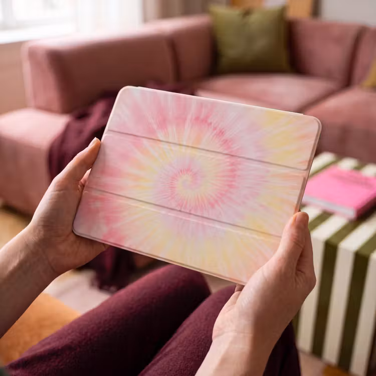 iPad hoes - Patroon - Tie Dye - Pasteltinten - Roze — 4