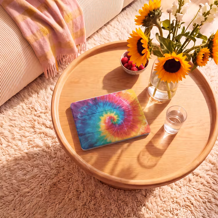 iPad hoes - Regenboog - Tie dye - Kleurrijk - Blauw — 2