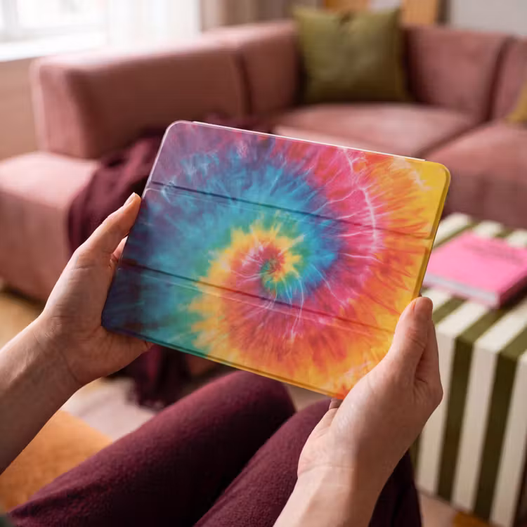 iPad hoes - Regenboog - Tie dye - Kleurrijk - Blauw — 4