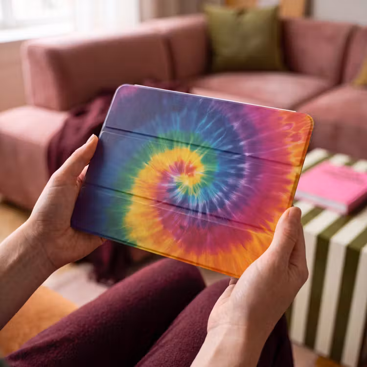 iPad hoes - Regenboogkleuren - Spiraal - Kleurrijk — 4